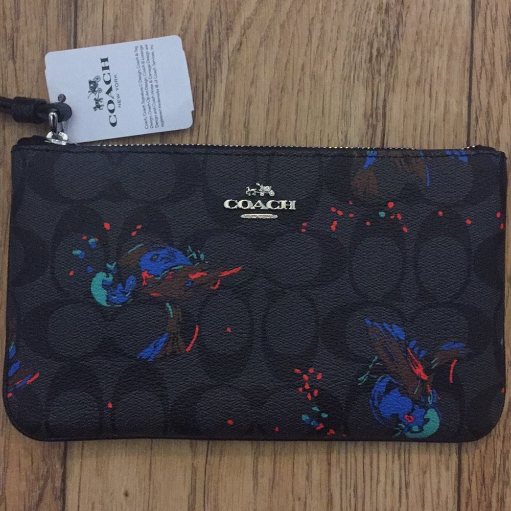 Coach Wristlet Limited Edition with Bird Pattern